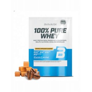 Proteinový srvátkový nápoj BIOTECH USA 28g, Pure Whey, karamel-cappuccino